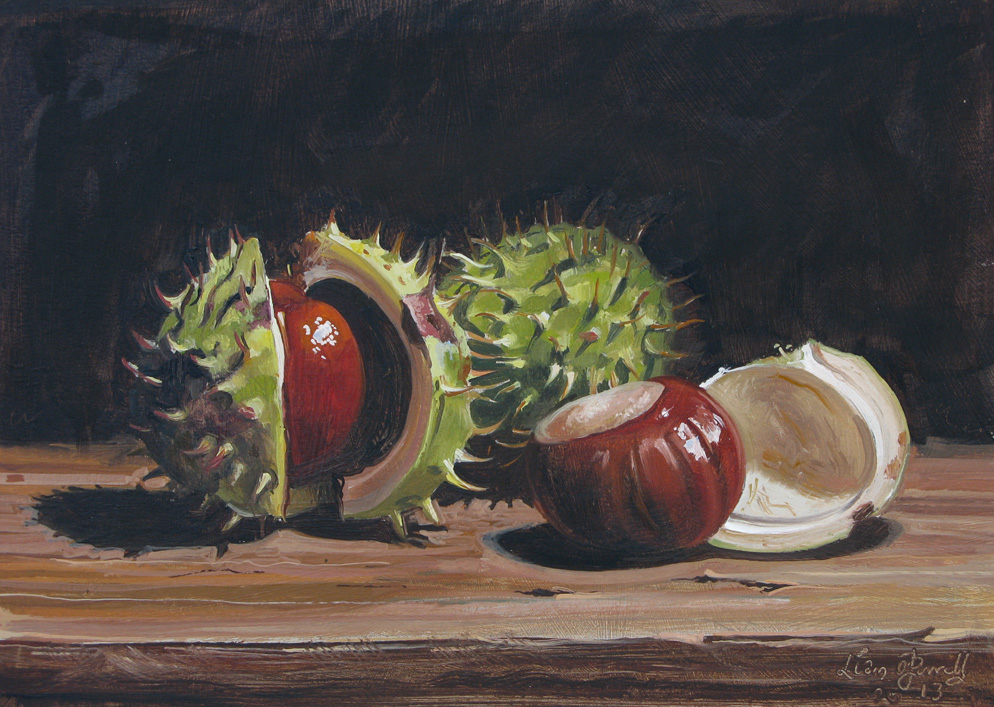 Oil painting of Conkers