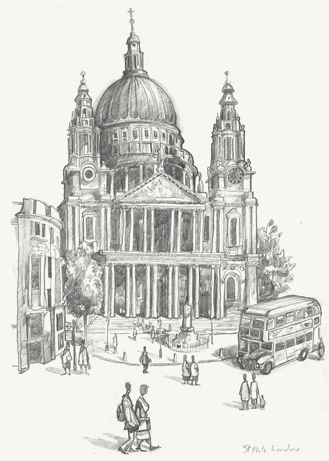 A drawing of St Paul's Cathedral