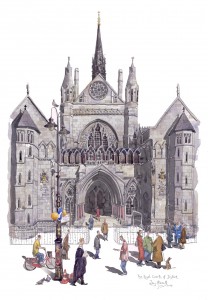 Painting of the Royal courts of Justice