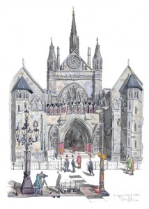 Painting of the Royal Courts of Justice