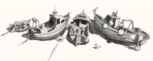 st ives boats drawing