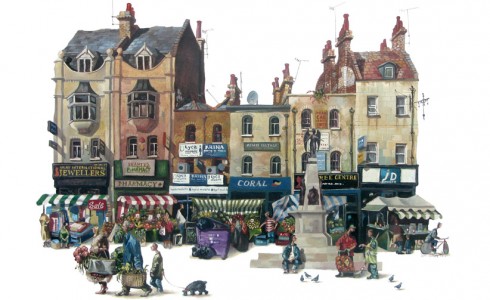 A painting of Whitechapel High Street