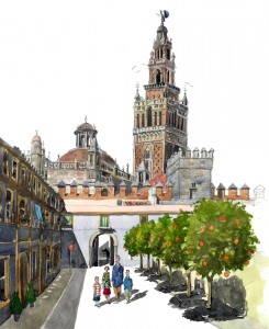 A painting of Seville, Spain