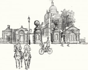 A drawing of the Old Naval College, Greenwich