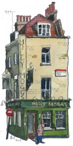 A painting of Molly Moggs, Soho