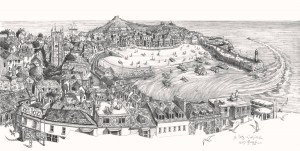 final drawing of St Ives Cornwall