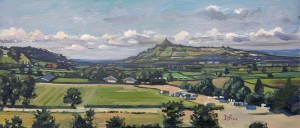 A painting of the Glastonbury Tor