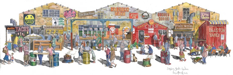 painting of Street Feast Hackney, London