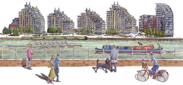 Battersea Reach London painting