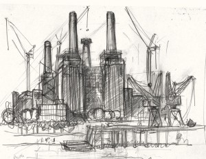 battersea power station drawing rough