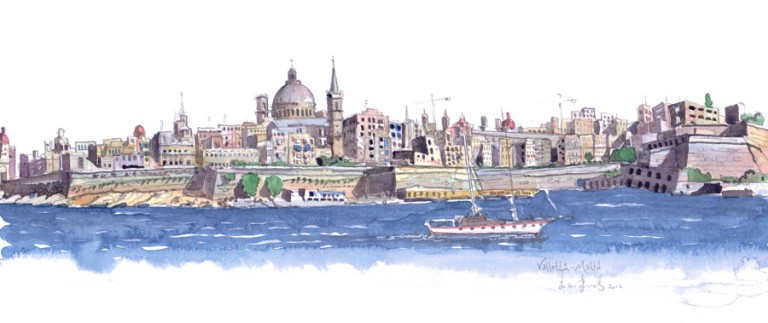 Valletta Malta from Sliema painting