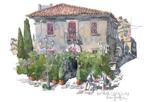 Bar Vitlelli painting Savoca Sicily