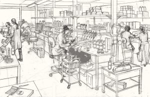 Drawing of a laboratory