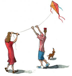Flying a kite illustration 2
