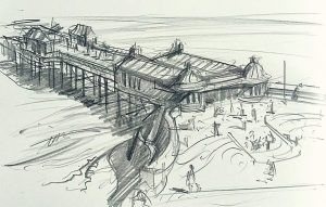 A drawing of Cromer Pier Norfolk