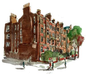 A sketch 3 of Ashworth Mansions, Maida Vale, London