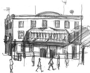 Drawing of Manchester Rembrandt Pub