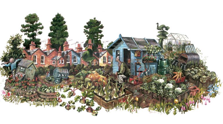 A painting of Waiting in an Allotment