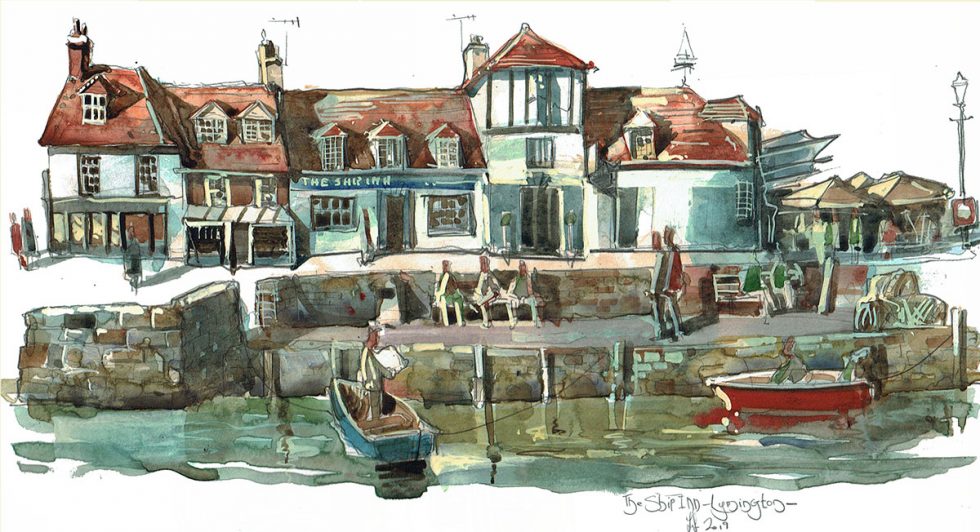 Painting of the Ship Inn Lymington