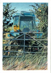 A painting of Tractor in Somerset
