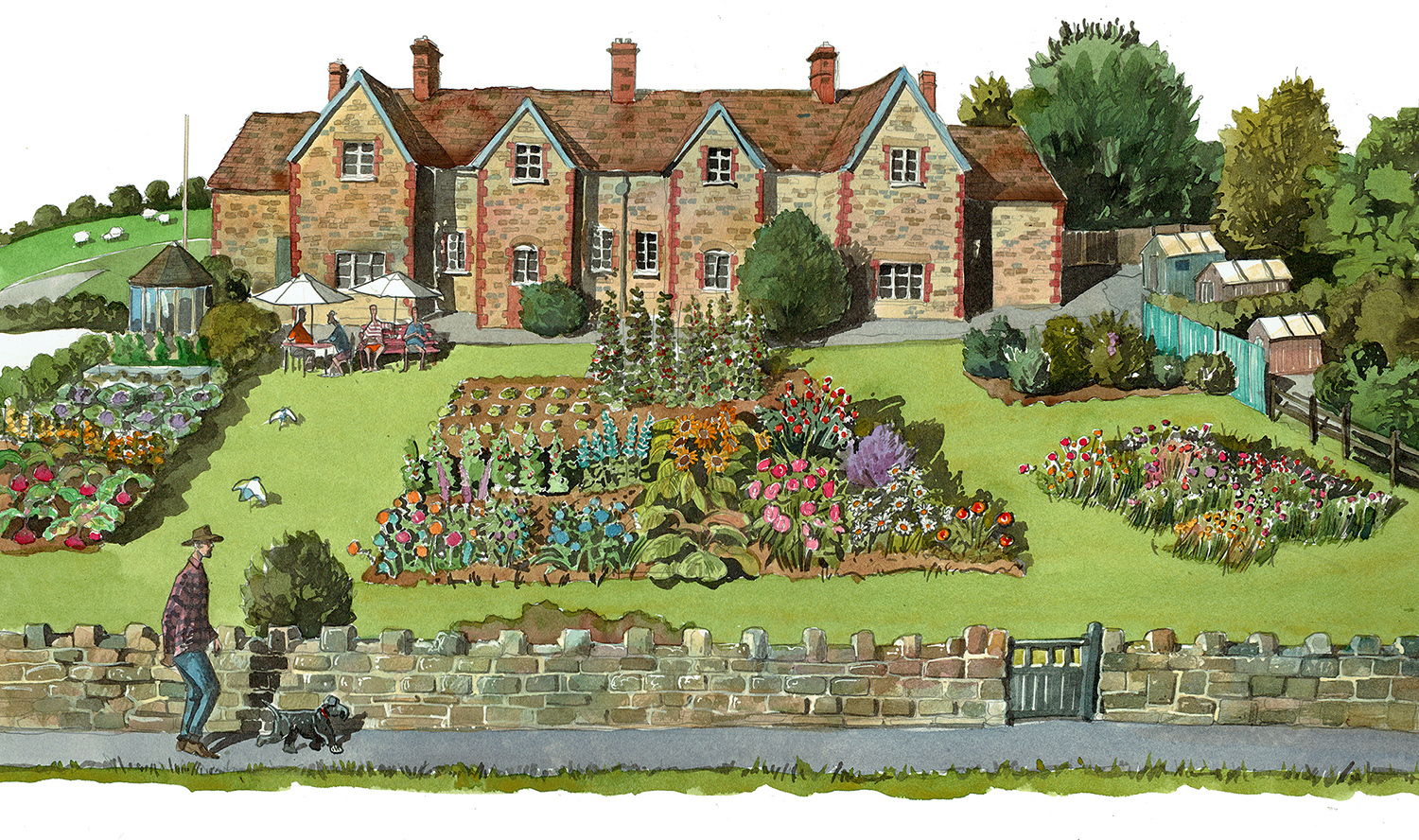 Allotment painting in Fonthill also a history of Fonthill Abbey