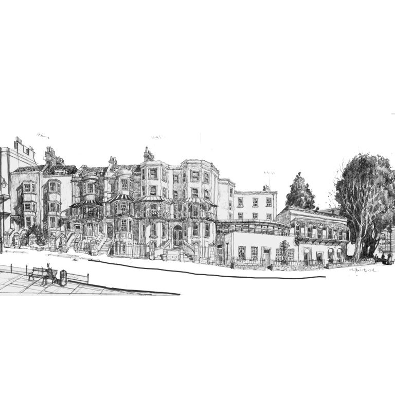 A drawing of Clifton in Bristol