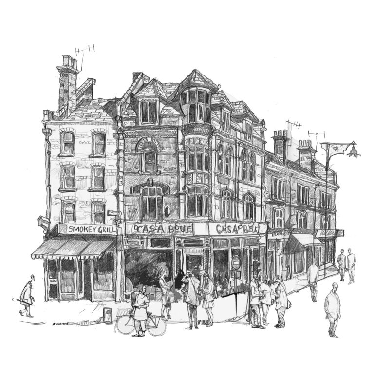 Casa Blue pub drawing