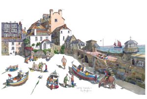 Smeatons Pier in Sti ives Cornwall painting