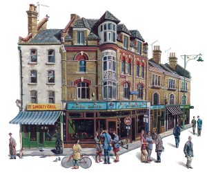 Painting of Casa Blue in Brick Lane London
