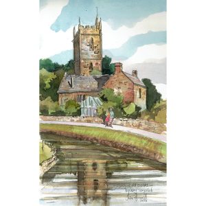 Painting of the Church of All Saints Nunney Somerset
