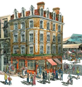 The Southwark Tavern painting on Borough Market London 2