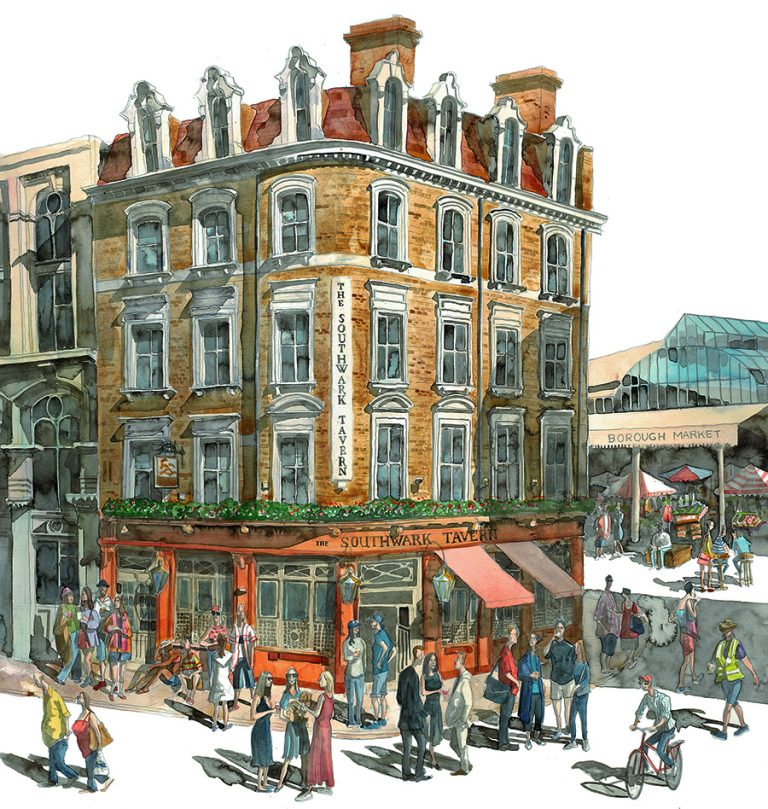 The Southwark Tavern painting on Borough Market London 2