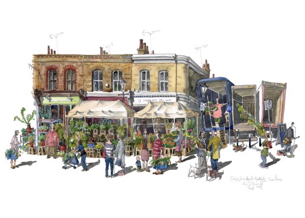 Greetings Card - Columbia Road Market, London