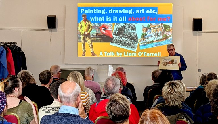 Me doing a talk Portsmouth on the day