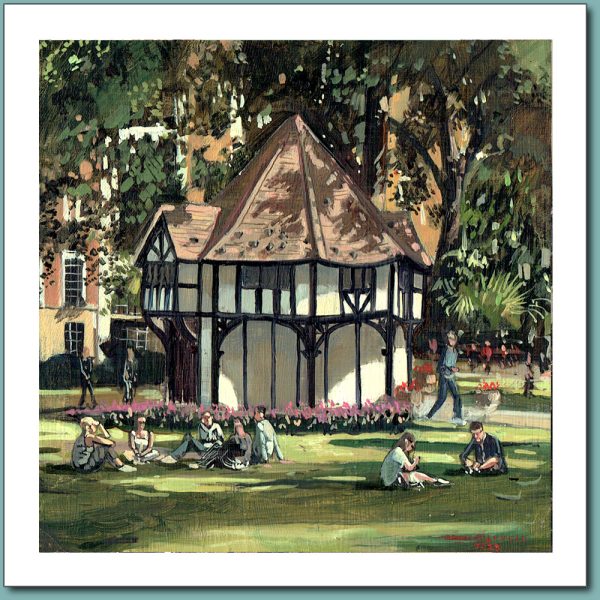Greetings Card - A summer view of Soho Square London