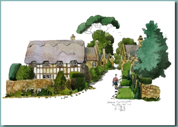 A thatched house, Stanton in the Cotswolds Greetings card 178mm x 127mm