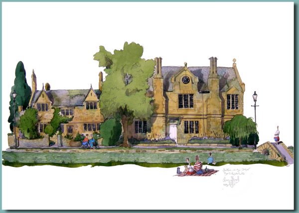 Bourton on the water in the Cotswolds Greetings card 178mm x 127mm