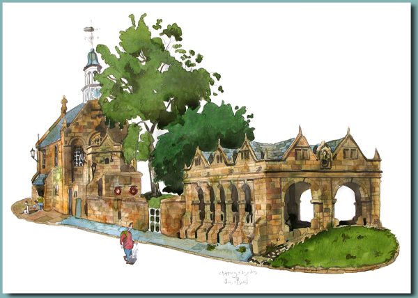 The Market Hall Chipping Campden in the Cotswolds Greetings card 178mm x 127mm