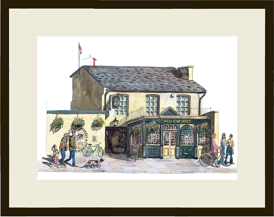 Painting of The Coach and Horses in Barnes