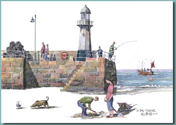 Bait diggers St Ives Greetings card 178mm x 127mm