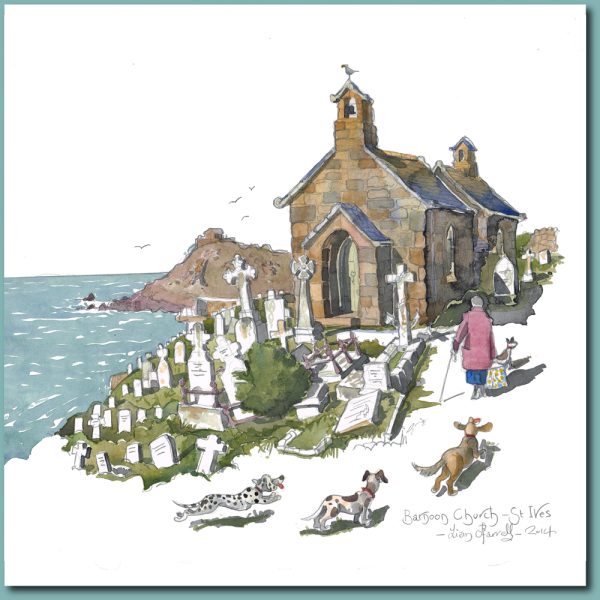 Barnoon Church St Ives Greetings card 150mm x 150mm
