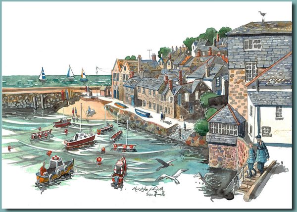 Mousehole, Cornwall, Greetings card 178mm x 127mm