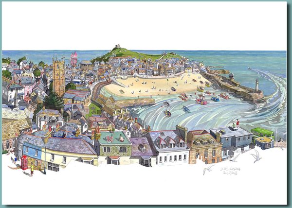 A St Ives view, Cornwall Greetings card 178mm x 127mm